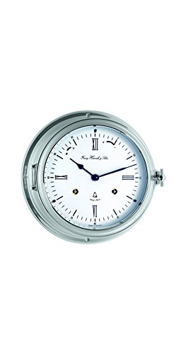 Hermle 35066-000132 ship clock, nickel-plated, silver, 18 cm x 18 cm x 10 cm