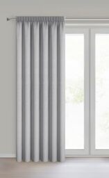 Eurofirany Carly 100% Blackout Curtain with Ruffle Tape and Tunnel, Matt Opaque Curtain for Living Room, Bedroom, H 270 x W 140 cm (Pack of 1), Silver