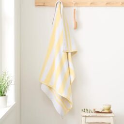 Bianca Reversible Stripe 70x127cm Cotton Jacquard Bath Towel Yellow