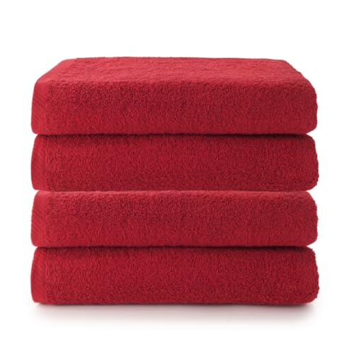 Top Towel Plus - Set of 4 Large 100% Cotton Shower Towels - Bath Sheets 70 x 140 cm Soft, Absorbent and Durable - Ideal Set for Modern Bathroom