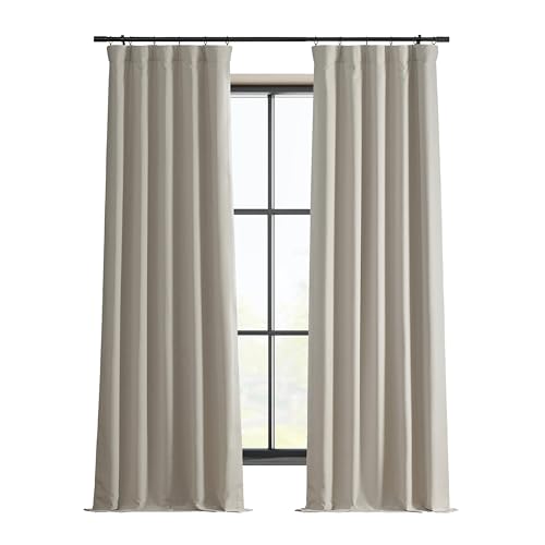 HPD Half Price Drapes Solid Thermal Insulated Blackout Curtains for Bedroom 50 X 108 Signature Linen Window Treatment Curtain (1 Panel), FLCH-FMBO20106-108, Caravan Beige