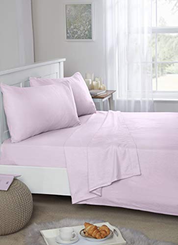 Emma Barclay Flannelette Fitted Sheet in Pink - King Bed