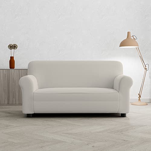 Italian Bed Linen PreTTY Bielastic Sofa Cover Extendable Cream 2 Seater