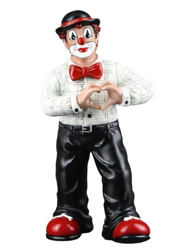 GILDE Gildeclown Decorative Figurine Clown of Hearts - Resin Multicoloured - Gift Decoration Collectible Figure Height 14 cm