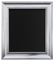 Scandi Distressed Silver Picture Photo frame with Black Backing Board 40 x 50 cm (Plastic Glass)