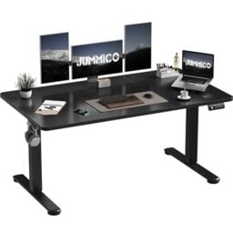 JUMMICO Electric Standing Desk 140 x 60 cm Home Office Height Adjustable Desk, Computer Lift Table with Smart Panel, Sit Stand Desk with Height Memory, Black