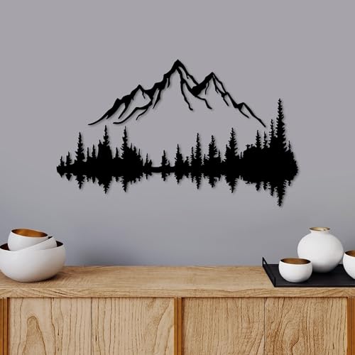 Stylish Black Decorative Metal Wall Accessory, 52 x 20 cm & 70 x 43 cm, 100% Metal, 1.5 mm Thick, Easy Wall Mounting, Perfect for Home Decor