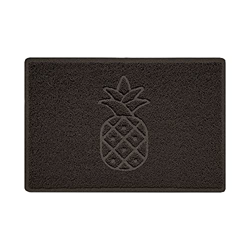 Nicoman Pineapple Embossed Shape Door Mat Dirt-Trapper Jet-Washable Doormat-(Use Outdoor ONLY)- (60x40cm/23.6x15.7inches, Small) Brown