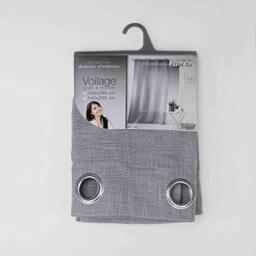 Douceur d'Intérieur Haltona Curtain with Eyelets Linen Effect Woven Haltona Polyester, Grey, 240 x 140 cm