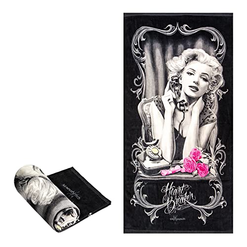 "JPI Beach Towel - Heartbreaker - Oversized 60"" x 30"" - For Pool, Bath, Yoga, Gym, Travel, Camping, Beach Cart & Beach Chairs"