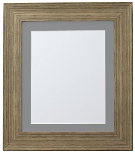 FRAMES BY POST Hygge Picture Photo Frame, Bear Creek Brown with Dark Grey Mount, 30 x 30 cm Image Size 8 x 8 Inches