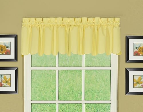 "Today's Curtain Orleans 12"" Buttercup Polyester Curtain with Valance 60 in x 12 in (W x L)"