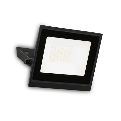 BRILONER - LED Floodlight Outdoor with Neutral White Light, 20W 1800lm, Adjustable, IP65 Dust and Water Resistant, Security Light, Exterior Spotlight, Wall Lamp, Garden, Garage, 11x14.5x3 cm, Black