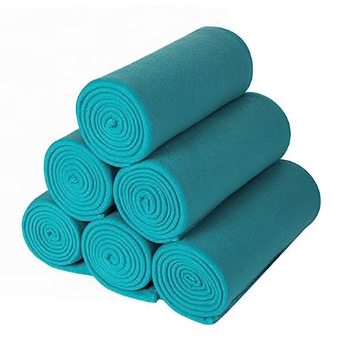 CAI TENG Fleece Throw Blanket Blankets Bulk for Couch Lightweight Warm Soft Cozy Kids Blanket Bulk 50 x 60 inch Fleece Fabric Yard Solid for Bed Sofa Travel Gifts Outdoor Blue 6 Pack