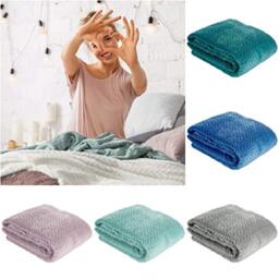 Design91 Cindy Blanket, Cuddly Blanket, Very Soft and Fluffy, Microfibre, 200 x 220 cm, Steel