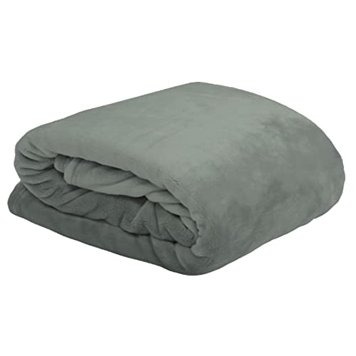 Lovely Casa - Blanket - Size 130 x 160 cm - 100% Polyester - Khaki Colour - Comfort Blanket - Blanket - Fleece Blanket - Soft, Warm, Cosy and Cuddly