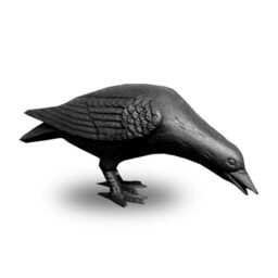 NACH Decorative Cast Iron Crow for Indoor or Outdoor Use, Black