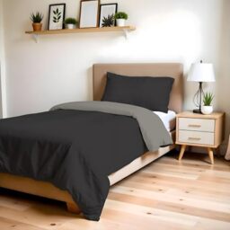 ZOE Single Duvet Cover with Duvet Cover 150 x 200 cm with Flap 50 cm + Pillowcase 50 x 80 cm Chocolate/Sand