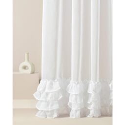 ROOM99 Flavia Eyelet Curtain 350 x 250 cm Width x Height Living Room Transparent Modern Curtain Scarf Living Room Bedroom White 1 Piece