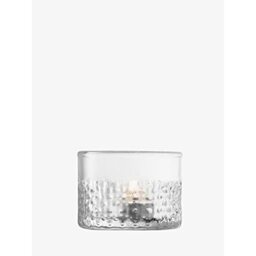 LSA International Wicker Tealight Holder H6.5cm Clear- 1 Unit - Mouthblown & Handmade Glass - WR09
