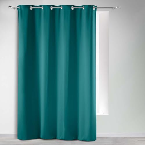 Douceur d'Intérieur, Blackout Curtain with Eyelets 135 x 280 cm Peacock Blue
