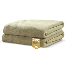 Rapport Home Eden Weave Face Towels 2-Pack Luxurious 100% Cotton 500gsm Soft Absorbent Face Cloths, Oeko-Tex Certified Bathroom Hand Towels - Olive (30x30cm)