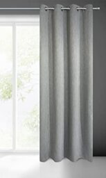 Eurofirany ROSSIE 250 g/m2 Blackout Thermal Curtain with Eyelets Opaque Modern Heat-Insulating Blackout Curtain for Teenagers' Room Living Room Bedroom 135 x 250 cm Steel