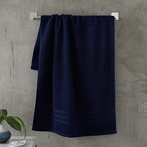 Catherine Lansfield Zero Twist Cotton 90x140cm Bath Sheet Navy Blue