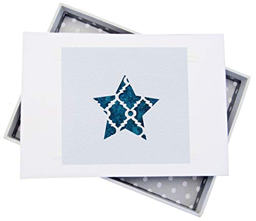 WHITE COTTON CARDS Alphabetics Teal Star Mini Photo Album, Multi-Colour