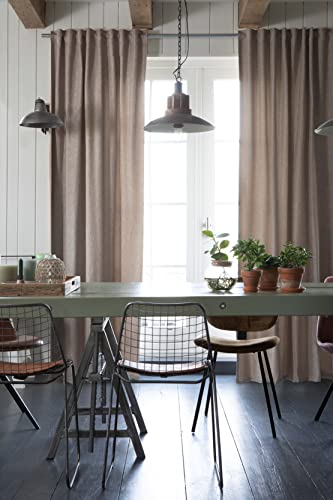 Elbersdrucke Sundown 09 198732 Blackout Curtain with Concealed Tabs, Beige Blackout, Heat-Insulating, Energy-Saving 255 x 135 cm Curtain for Living Room, Bedroom, Hall