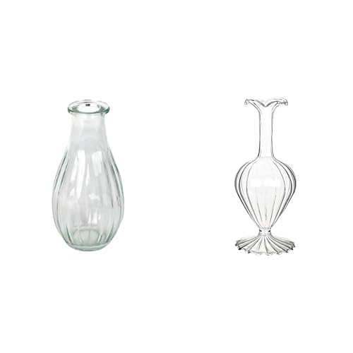 Talking Tables Clear Glass Bud Vase for flowers, s & Clear Glass Bud Vase for Flowers Height 19cm- Tape Table Decor Bundle