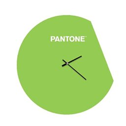 Homemania Moon Round Wall Clock for Living Room Kitchen Office Green White Metal 40 x 0.15 x 40 cm, Dimension du Produit: L40xP0,15xA40 cm, 1,4 kg