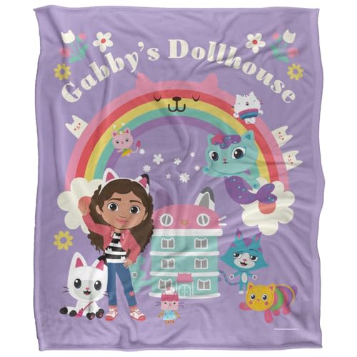 Gabby'S Dollhouse Rainbow Cats Group Silky Touch Super Soft Throw Blanket 152 X 127 Cm