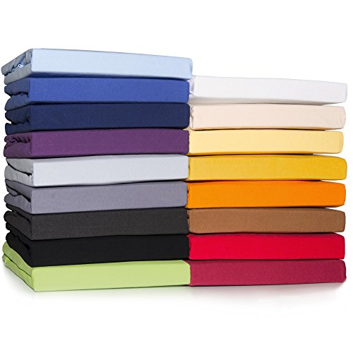 CelinaTex Casca Topper Fitted Sheet 120 x 200-130 x 220 cm Snow White Jersey Mako Cotton 210 g/m² Elastane Fitted Sheet