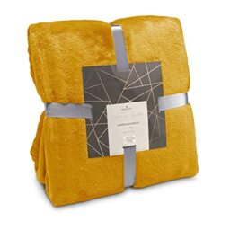 Römer Wellness Super Fleece Blanket Golden Yellow - 150 x 200 cm, 320 g/m², Soft, Fluffy, Anti-Static, Can Be Used All Year Round as Blanket, Oeko-Tex 100