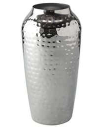 Decorative Hand Hammered Artisan Vase -Design Flower Vase - Living Room Décor - Modern Home - Table Centerpiece - Stylish Gift Box - Silver