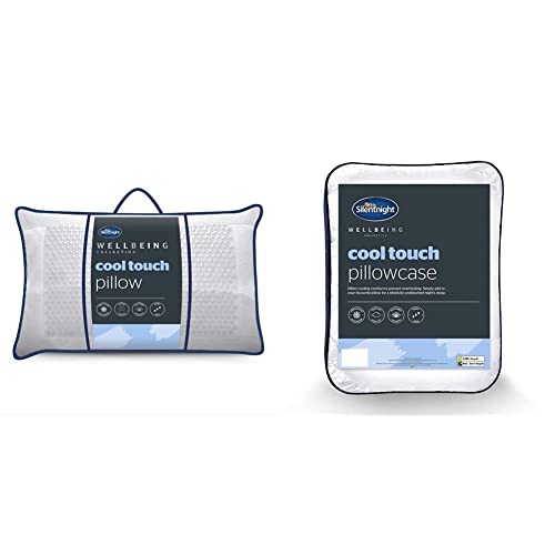 Silentnight Cool Touch Pillow - Cooling Pillow for Sleeping Cold Pillows Cool Gel Pillow Pad & Cool Touch Pillowcase - Best Cooling Temperature Control Pillow Cover Case