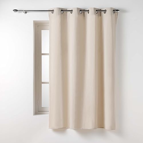 Douceur d'Intérieur, Curtain with eyelets (135 x 180 cm) Twily Linen, Cotton/Recycled Polyester