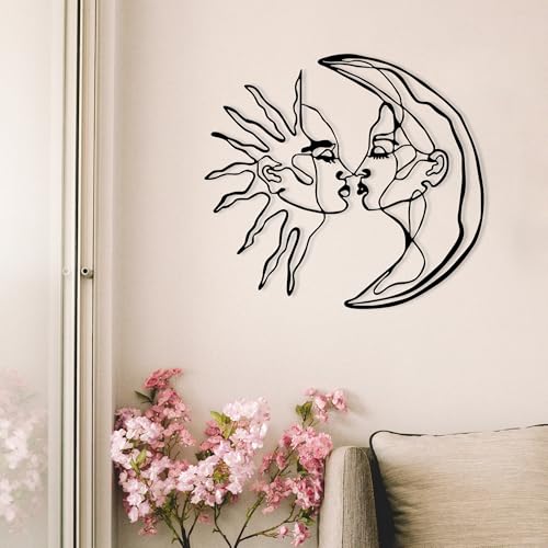 Stylish Black Decorative Metal Wall Accessory, 52 x 47.5 cm, 100% Metal, 1.2 mm Thickness, Perfect for Modern Home Decor & Office Spaces
