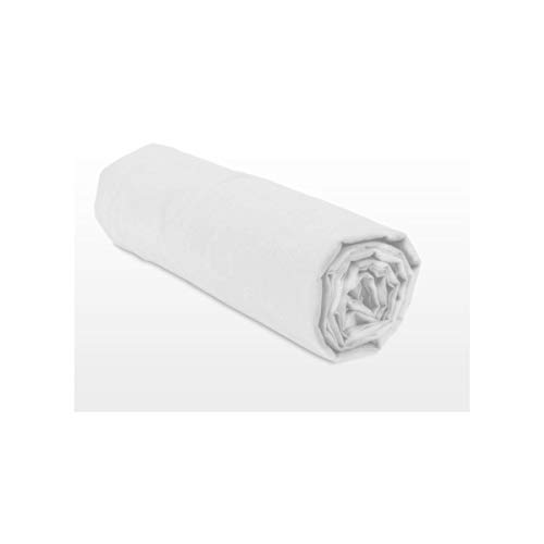 Home Linge Passion 100% Cotton Fitted Sheet – 57 Thread Count – Size 90 x 190 cm – White – 25 cm Deep Weave – Soft, Breathable, Washable