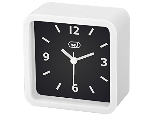 Trevi SLD 3820 Quartz Watch with Alarm Clock, Large Dial, Rubberized Finish, Silent Movement, Electronic Ringer, White