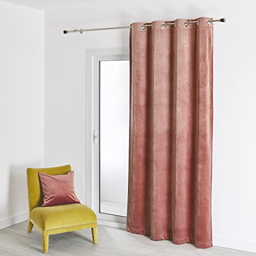 HomeMaison.com Plain Velvet Curtain 135 x 260 cm Nude