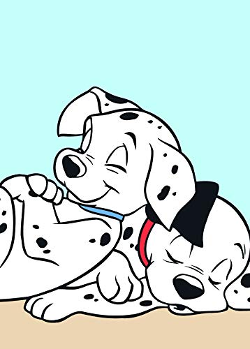 Komar Disney Wall Picture - 101 Dalmatian Cuddle - Children's Room, Baby Room, Decoration, Art Print - Size 50 x 70 cm (Width x Height) - Without Frame - WB004-50 x 70 cm