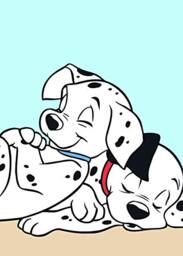 Komar Disney Wall Picture - 101 Dalmatian Cuddle - Children's Room, Baby Room, Decoration, Art Print - Size 50 x 70 cm (Width x Height) - Without Frame - WB004-50 x 70 cm