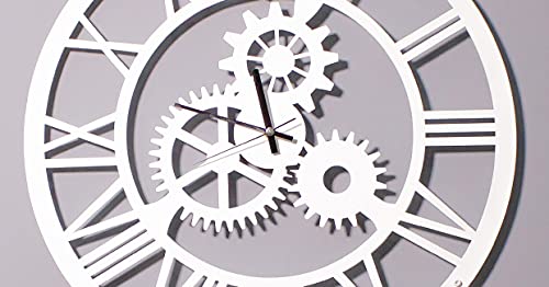 Homemania Wall Clock for Entrance, Living Room, White Metal, 50 x 0.16 x 50 cm, 50 X 0.16 X 50cm