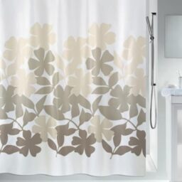 Spirella Fleury Collection Textile Shower Curtain 240 x 180 cm, 100% Polyester, Beige