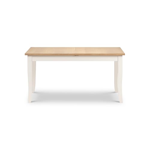 Julian Bowen Davenport Extending Dining Table, Ivory/Oak - H75xW190xD90cm