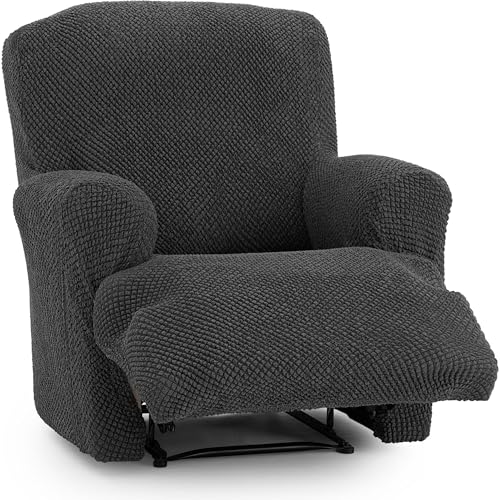 ECOMMERC3 Universal and Versatile Sofa Cover for 1 Seater Feet Together Relax ??? Anthracite Sofa Cover Protector Easy to Install for Back, Seat and Arms