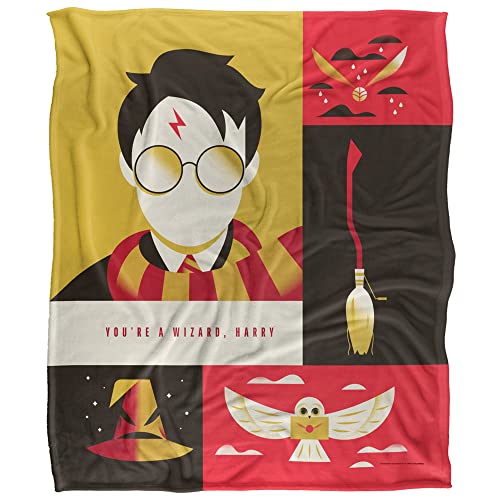 Harry Potter Icons Silky Touch Super Soft Throw Blanket 152 X 127 cm, White