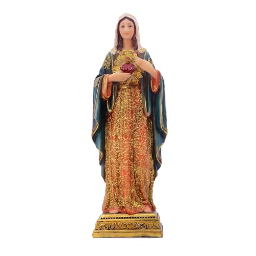 Zayton Virgin Mary Statue Sacred Heart Figure Resin Sculpture Savior Figurine Catholic Religious Gift Home Chapel Decoration